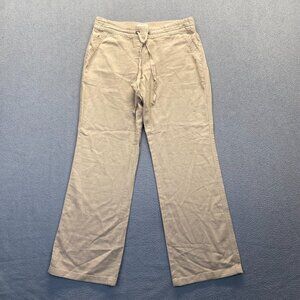 Per Se Pants Womens Size M Linen Beach Drawstring Beige Coastal,Pockets